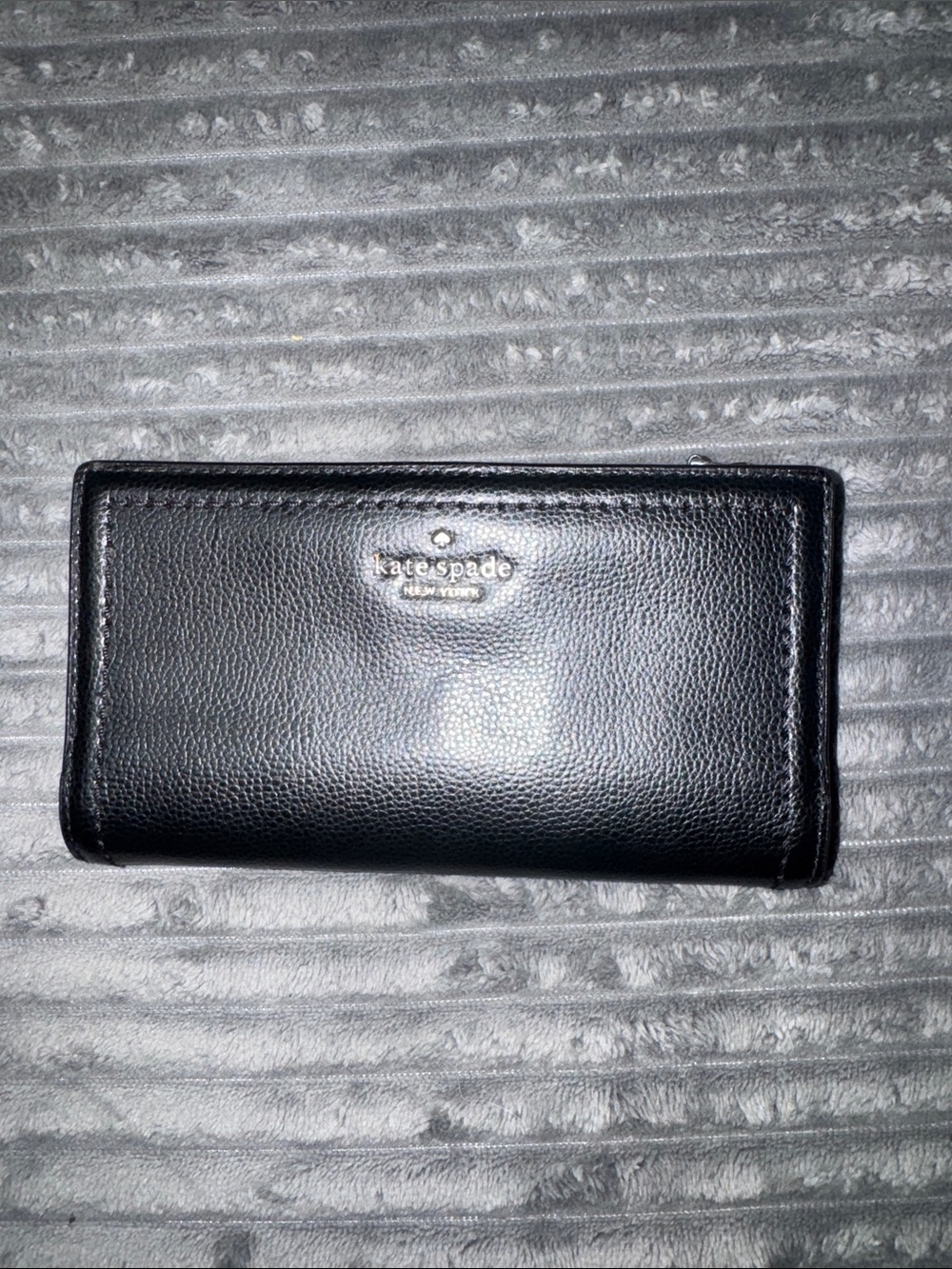 kate spade Black Pebbled Leather Long Wallet